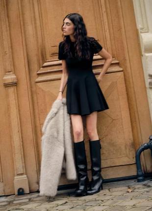 Короткое черное платье zara