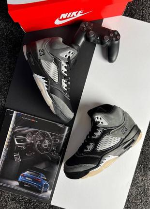 Чоловічі кросівки nike and air jordan 5 retro black grey
