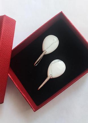 Серьги из натурального кахалонга "капля"