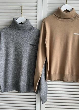 Базовая водолазка гольф в стиле miu miu