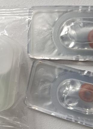 Лінзи для очей косметичні коричневі+контейнер+набір для вдягання