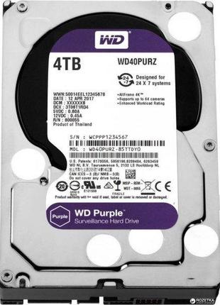 Жесткий hdd диск wd purple 4 tb новый гарантия 3 месяца