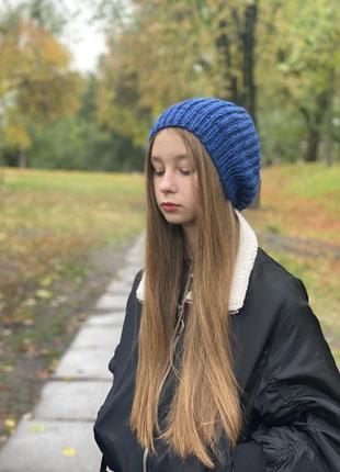 Вʼязана зимова шапка ручної роботи, тепла шапка (в наявності)