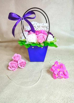 Подарок букет с мыльной атласной ленты сладкие букеты