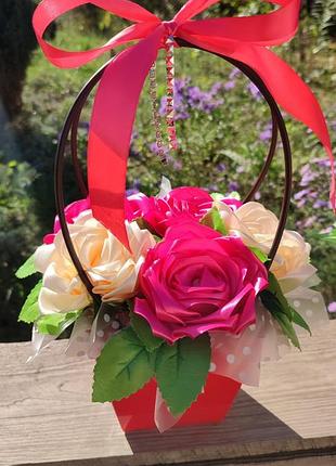 Подарок букет с мыльной атласной ленты сладкие букеты