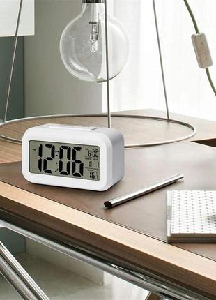 Часы будильник термометр хронограф с led подсветкой square clock ds-300 st8020