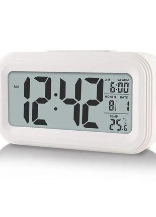 Часы будильник термометр хронограф с led подсветкой square clock ds-300 st8020