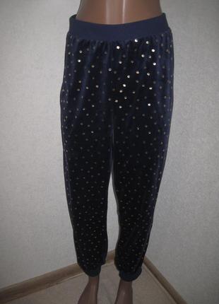 Синие велюровые штанишки george р-р16-18 золотые блестки