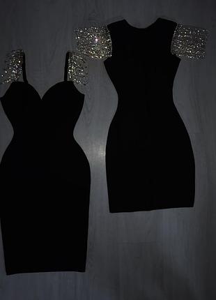 Розкішний люкс бандажну сукню камені стрази xs/s/m/l7 фото