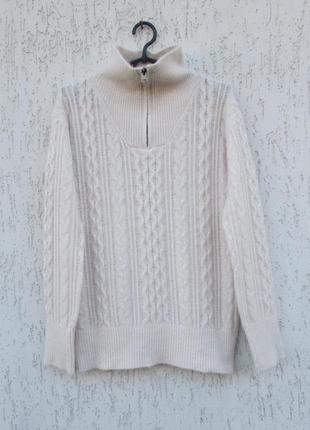 Теплый мягенький свитер в косы с добавлением альпака