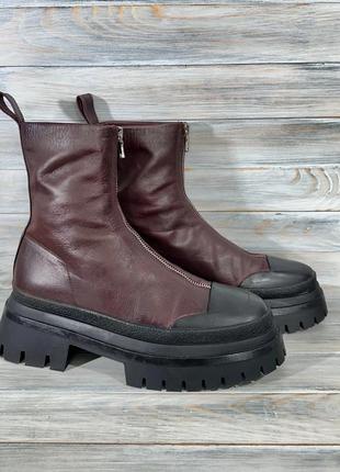 Zara lug sole leather boots оригінальні черевики