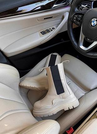 Женские ботинки в стиле bottega Cab vneta classic beige premium (без лого) распродаж уценка