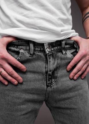 Чоловічі сірі джинси класичні👖2 фото