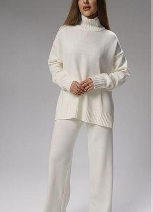 Костюм вʼязаний теплий молочний оверсайз