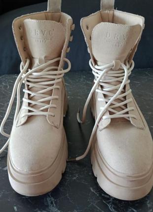 Берцы женские, натуральная замша