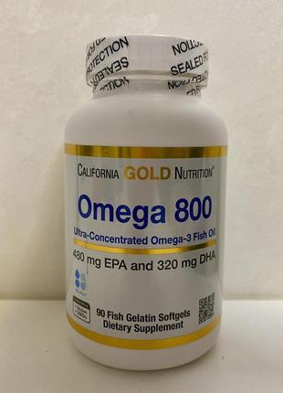 California gold nutrition, омега-800, ультра концентрированный рыбий жир из омега-3, 90шт