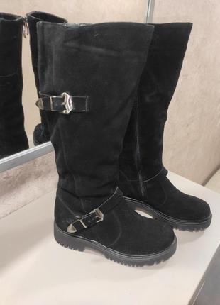 Сапоги женские зимние, замша