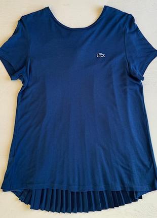 Женская футболка блуза lacoste с очень красивой спинкой плиссе размер xs s