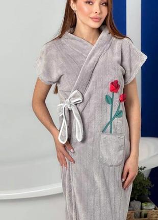 Банный халат серый 48/50