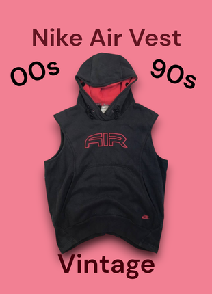 Гарний чорний вінтажний худі nike air vest 90-ті,00-ви роки випуску.