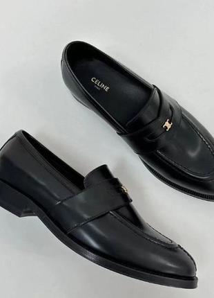 Кожаные лоферы в стиле celine