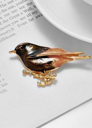 Брошь воробушек