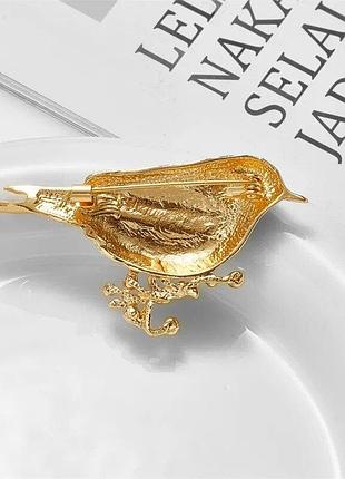 Брошь воробушек 3