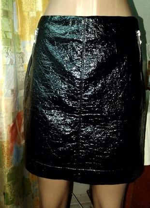 Юбка лакированная эко кожа