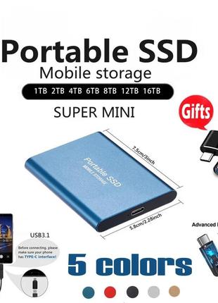 Зовнішній накопичувач ssd usb type-c extreme high-speed portable hd 8tb usb3.0 external hard drive