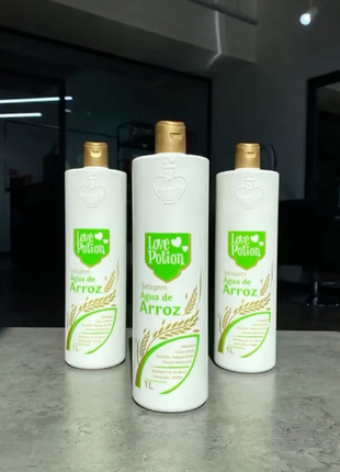 Кератин love potion selagem agua de arroz для питания и выравнивания славянских волос 1000 мл