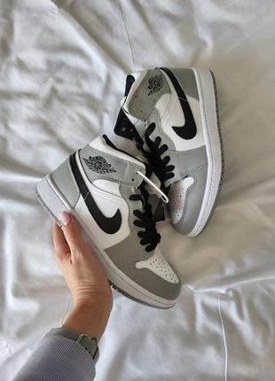 Утепленные nike air jordan 1 retro light grey