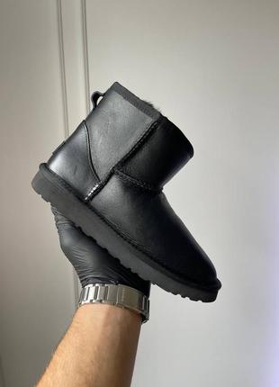 Угги унісекс ugg classic mini black full leather