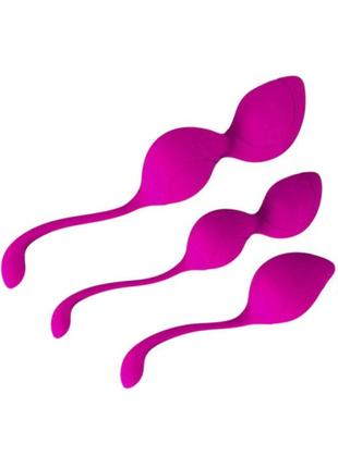 Набір силіконових вагінальних кульок pink kegel set