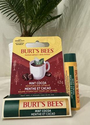Новинка натуральный бальзам для губ burt’s bees с ароматом мятное како