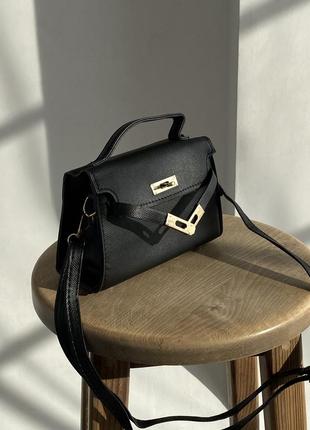 Жіноча сумка крос-боді чорна3 фото