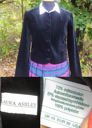 Бархатный пиджак laura ashley. хлопок