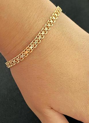 Позолоченный браслет 20.5см, 21см, позолота