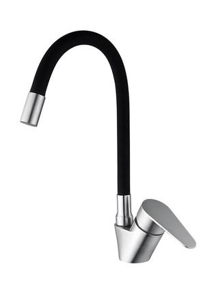 Змішувач для кухні mixxus neo-011 refl.black із силіконовим виливом (mi6558)