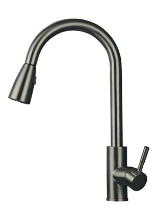 Смеситель для кухни mixxus sus-014-b graphite с выдвижной лейкой из нерж.стали (mi6564)