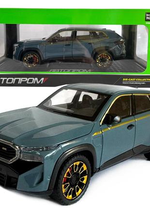 Машинка металева bmw xm бмв зелений автопром 1:24 світло звук відкр двері баг капот 21*9*8см (ap7709)