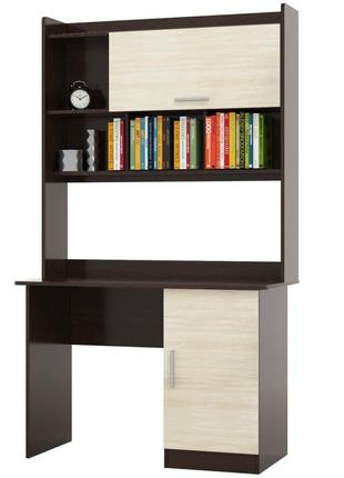 Стол для ученика с надстройкой эверест школьник-5 венге + дуб молочный