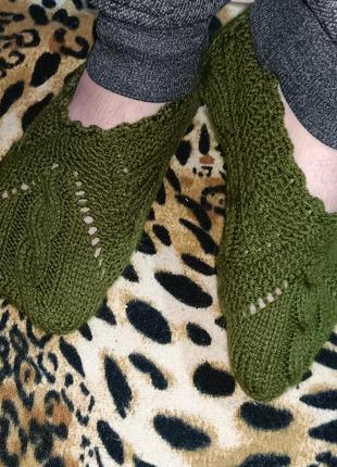 Теплые женские вязанные носки ручной работы