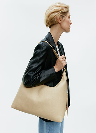 Натуральна шкіряна сумка arket 1222179
