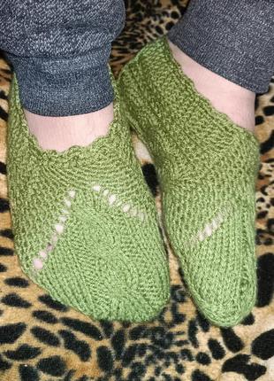 Теплые женские вязанные носки ручной работы