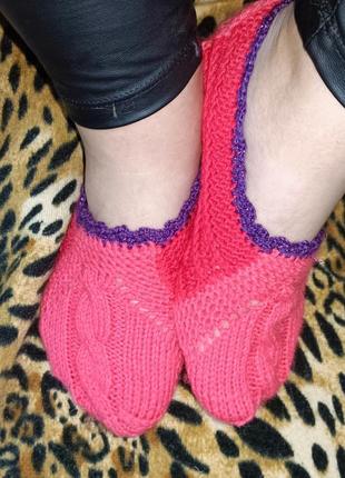 Теплые женские вязанные носки ручной работы