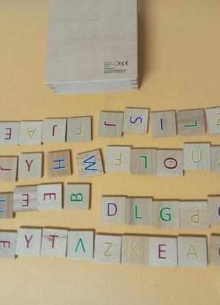 Качественные деревянные квадратики с буквами английского алфавита, двусторонние6 фото