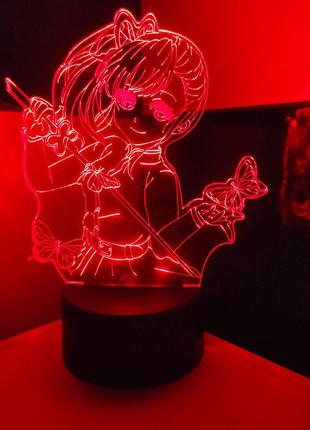 3d-светильник аниме цуюри канао, 3д-ночник, несколько подсветок (батарейка+220в)2 фото
