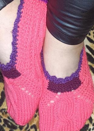 Теплые женские вязанные носки ручной работы