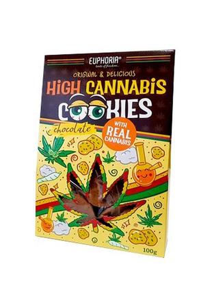 Печенье euphoria high cannabis cookies chocolate 100g