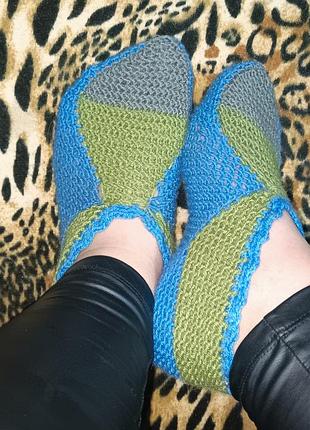 Теплые женские вязанные носки ручной работы